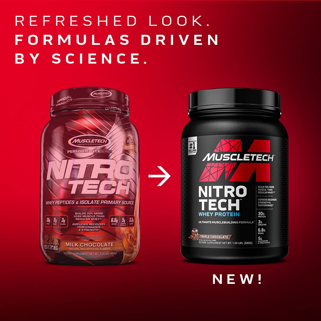 Whey Protein Powder MuscleTech Nitro-Tech Whey Protein Isolate & Peptides Protein - Maple Wellness Supplements