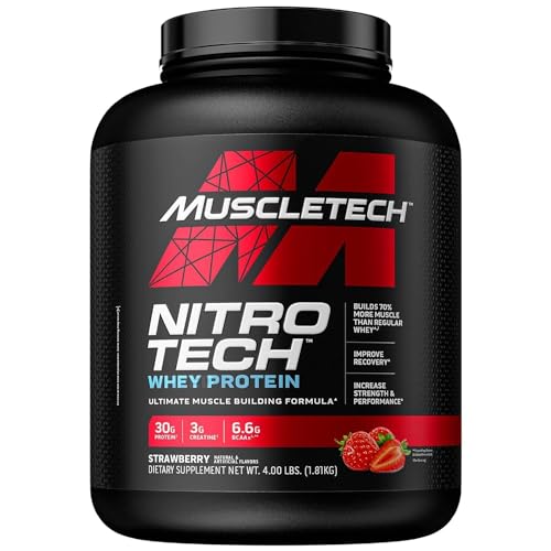 Whey Protein Powder, MuscleTech Nitro-Tech Whey Protein Isolate & Peptides, Protein - Maple Wellness Supplements
