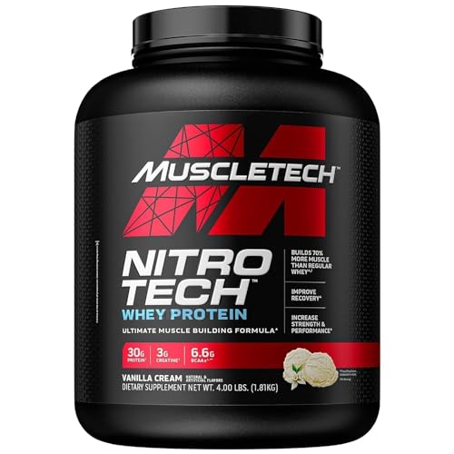 Whey Protein Powder, MuscleTech Nitro-Tech Whey Protein Isolate & Peptides, Protein - Maple Wellness Supplements