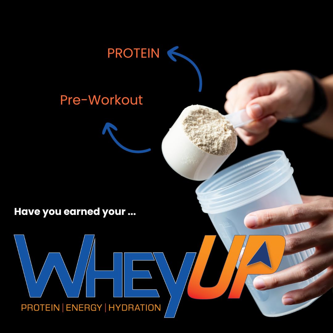 WheyUP Clear Whey Isolate Protein Powder, Blue Raspberry - 150mg Caffeine - 20 Servings - Maple Wellness Supplements