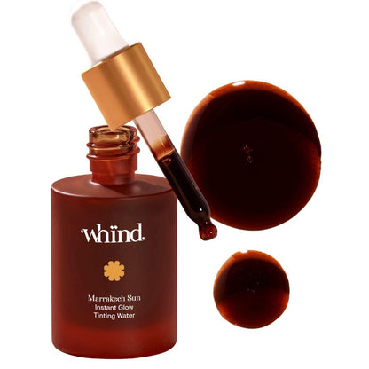WHIND Marrakech Sun Instant Glow Tinting Water- Self Tanner Face Drops –Bronzing for Face –Lightweight Tanner/Natural Tan- Streak-Free Glow – Tan Drops for Radiant Skin - 1oz / 30ml - Maple Wellness Supplements