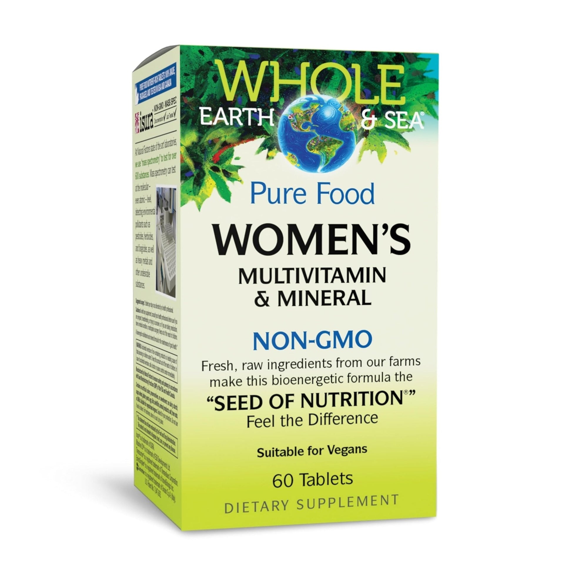 Whole Earth & Sea from Natural Factors, Women's Multivitamin & Mineral, Whole Food Supplement, Vegan, 60 tablets (30 servings) - Maple Wellness Supplements