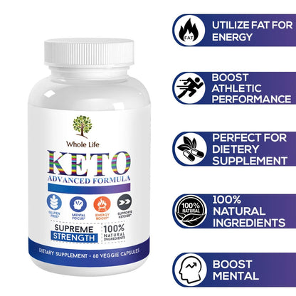 WHOLE LIFE Keto Advanced Formula Diet BHB Pills - Ketogenic All Natural, Support - Maple Wellness Supplements
