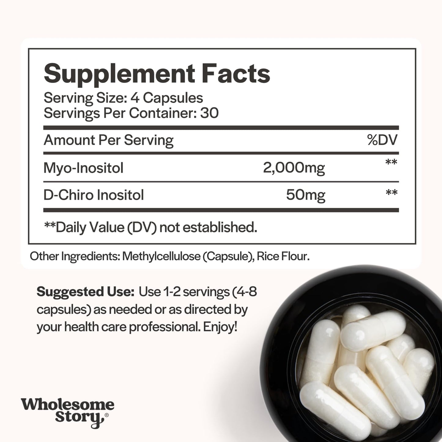 Wholesome Story Myo-Inositol & D-Chiro Inositol Supplement for Women | Fertility Supplements for Hormonal Balance & Ovarian Health Support - Maple Wellness Supplements