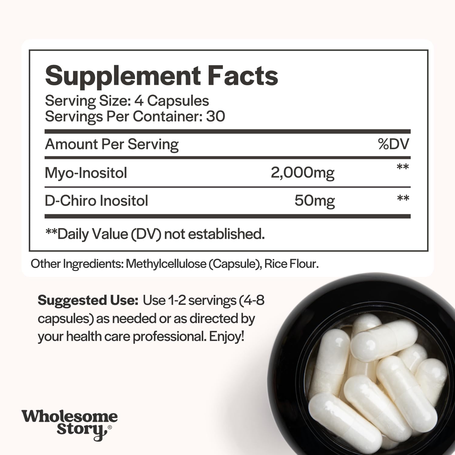 Wholesome Story Myo-Inositol & D-Chiro Inositol Supplement for Women | Fertility Supplements for Hormonal Balance & Ovarian Health Support - Maple Wellness Supplements