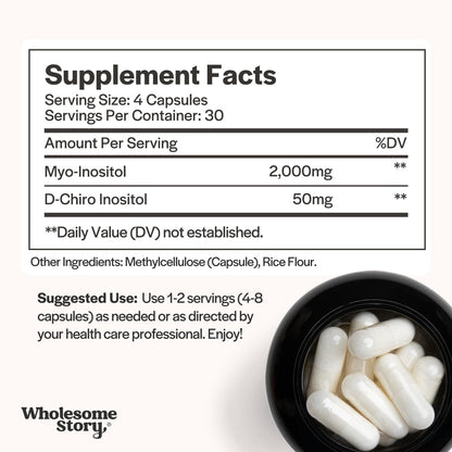 Wholesome Story Myo-Inositol & D-Chiro Inositol Supplement for Women | Fertility Supplements for Hormonal Balance & Ovarian Health Support - Maple Wellness Supplements