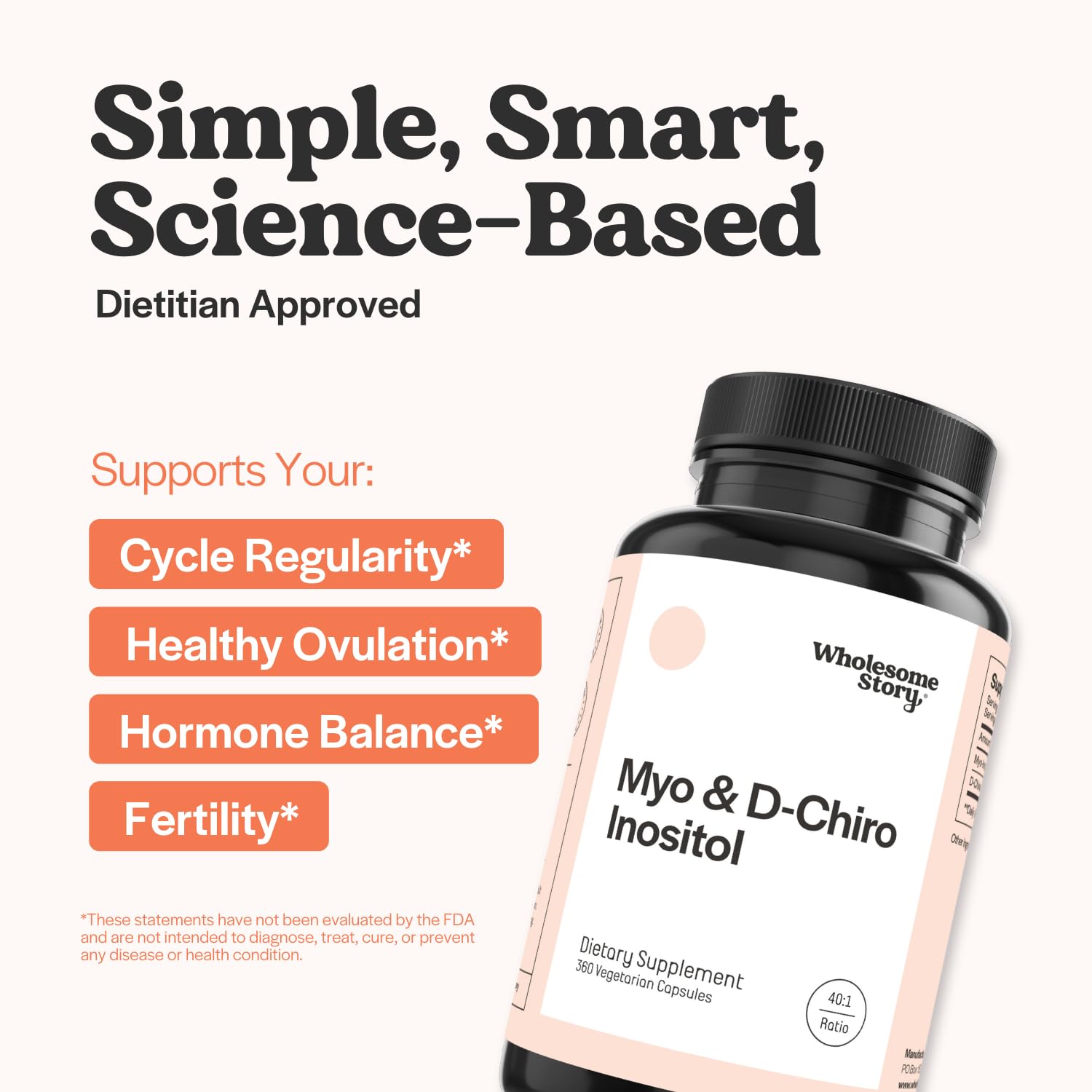 Wholesome Story Myo-Inositol & D-Chiro Inositol Supplement for Women | Fertility Supplements for Hormonal Balance & Ovarian Health Support - Maple Wellness Supplements