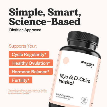 Wholesome Story Myo-Inositol & D-Chiro Inositol Supplement for Women | Fertility Supplements for Hormonal Balance & Ovarian Health Support - Maple Wellness Supplements