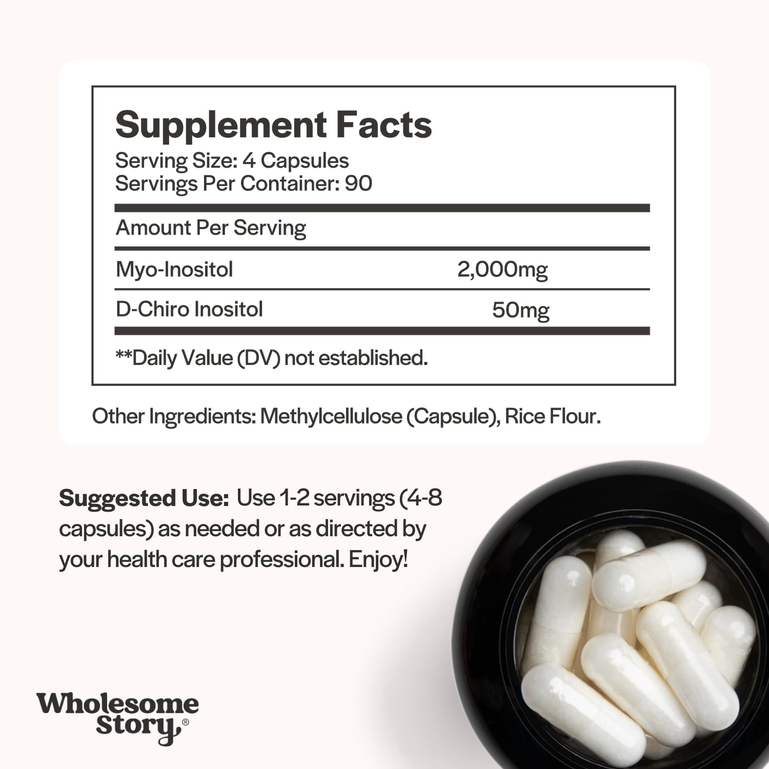 Wholesome Story Myo-Inositol & D-Chiro Inositol Supplement for Women | Fertility Supplements for Hormonal Balance & Ovarian Health Support - Maple Wellness Supplements