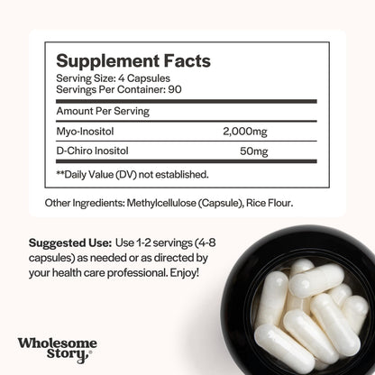 Wholesome Story Myo-Inositol & D-Chiro Inositol Supplement for Women | Fertility Supplements for Hormonal Balance & Ovarian Health Support - Maple Wellness Supplements