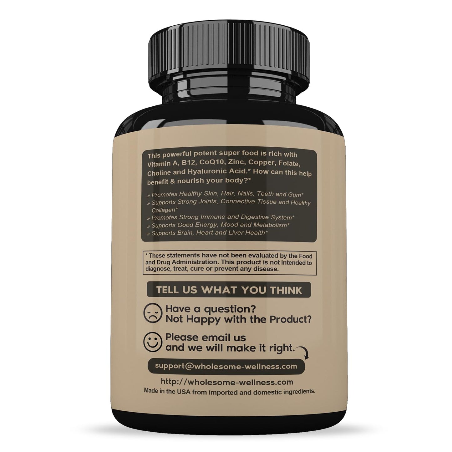 Wholesome Wellness Grass Fed Desiccated Beef Liver Capsules (180 Pills, 750mg Each) - Natural Iron, Vitamin A, B12 for Energy - Raised Undefatted in New Zealand - Maple Wellness Supplements
