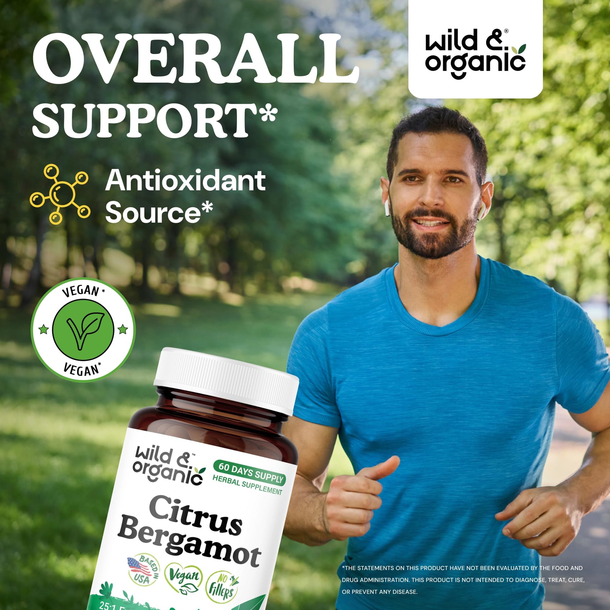 Wild & Organic Citrus Bergamot Capsules - Antioxidant & Overall Support - Citrus Bergamot Extract Capsules - Bergamia Fruit Powder Supplement - Maple Wellness Supplements