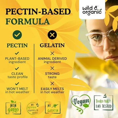Wild & Organic Mullein Gummies - Daily Dietary Supplement for Respiratory, Digestive - Maple Wellness Supplements