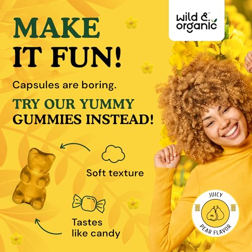 Wild & Organic Mullein Gummies - Daily Dietary Supplement for Respiratory, Digestive - Maple Wellness Supplements