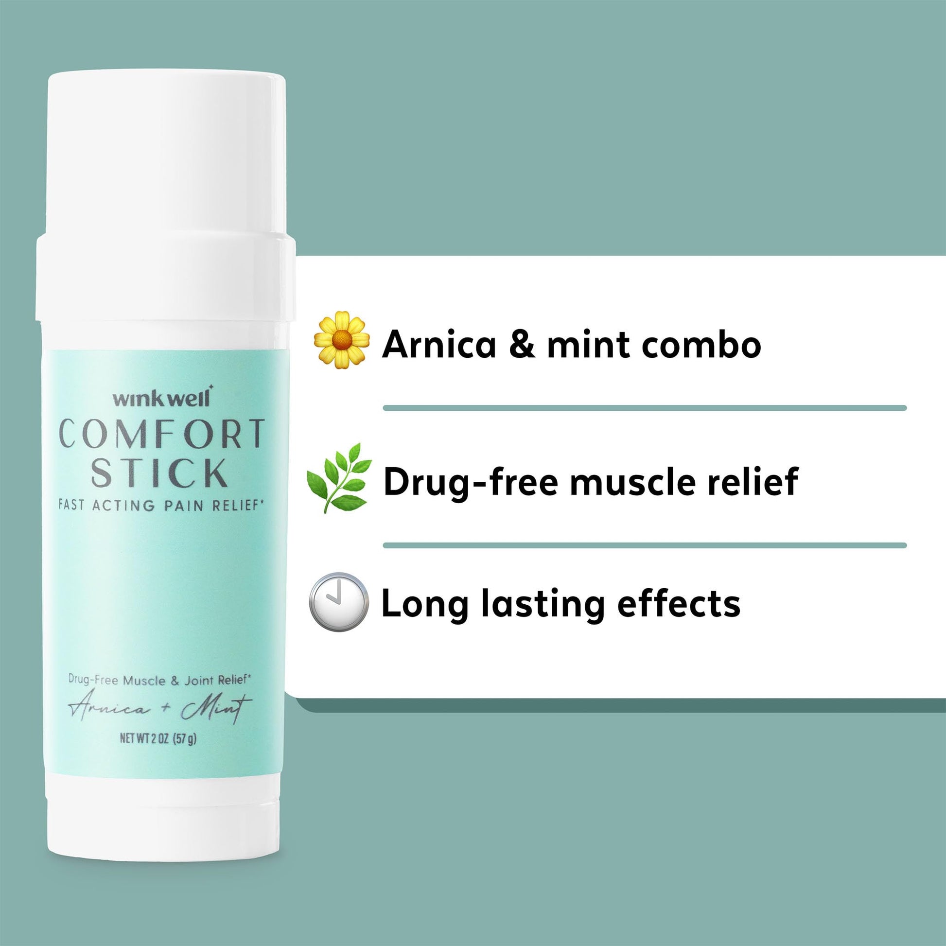 Wink Well Comfort Stick | Extra Strength Natural Muscle Relief | No-Mess roll on Stick | Joint Relief - Maple Wellness Supplements