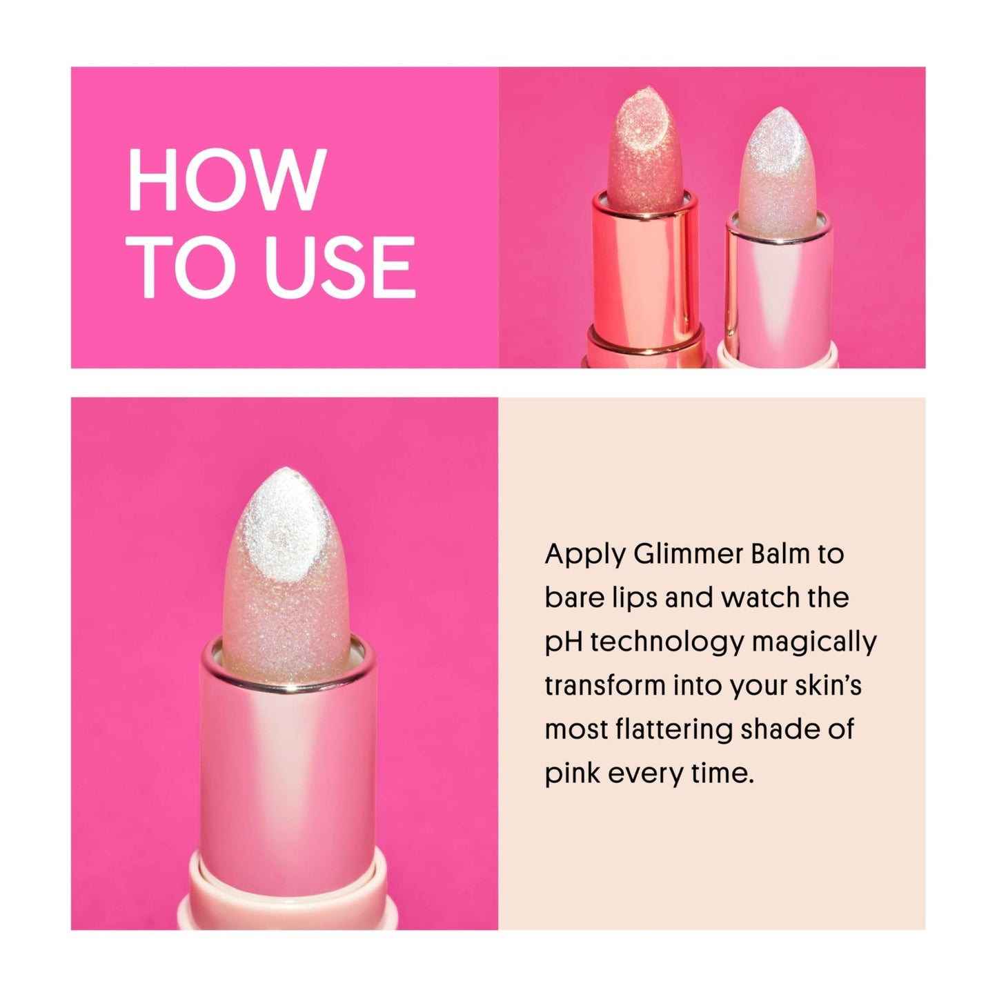 Winky Lux Unicorn Glimmer Balm -Hydrating ph Lip Balm, Natural Pink Tint with pH Color Changing, Moisturize & Soften Lips While Leaving Sheer Pink Tint, with Vanilla Scent - Maple Wellness Supplements