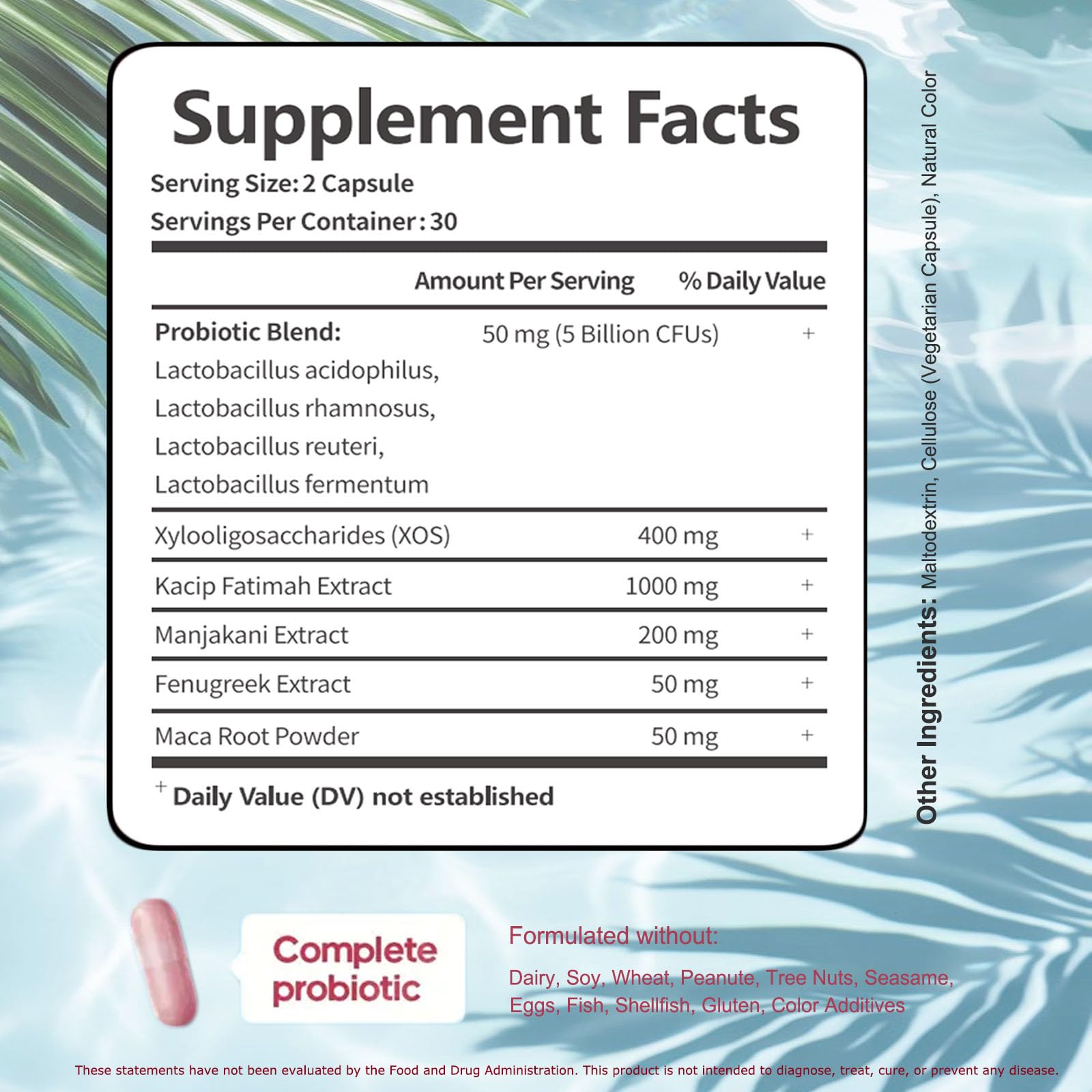 WINYEL Vaginal Probiotics for Women with Prebiotics & Herbal Blend – pH Balance & Feminine Health Support – Multi-Strain Lactobacillus for Vaginal Flora, - Maple Wellness Supplements