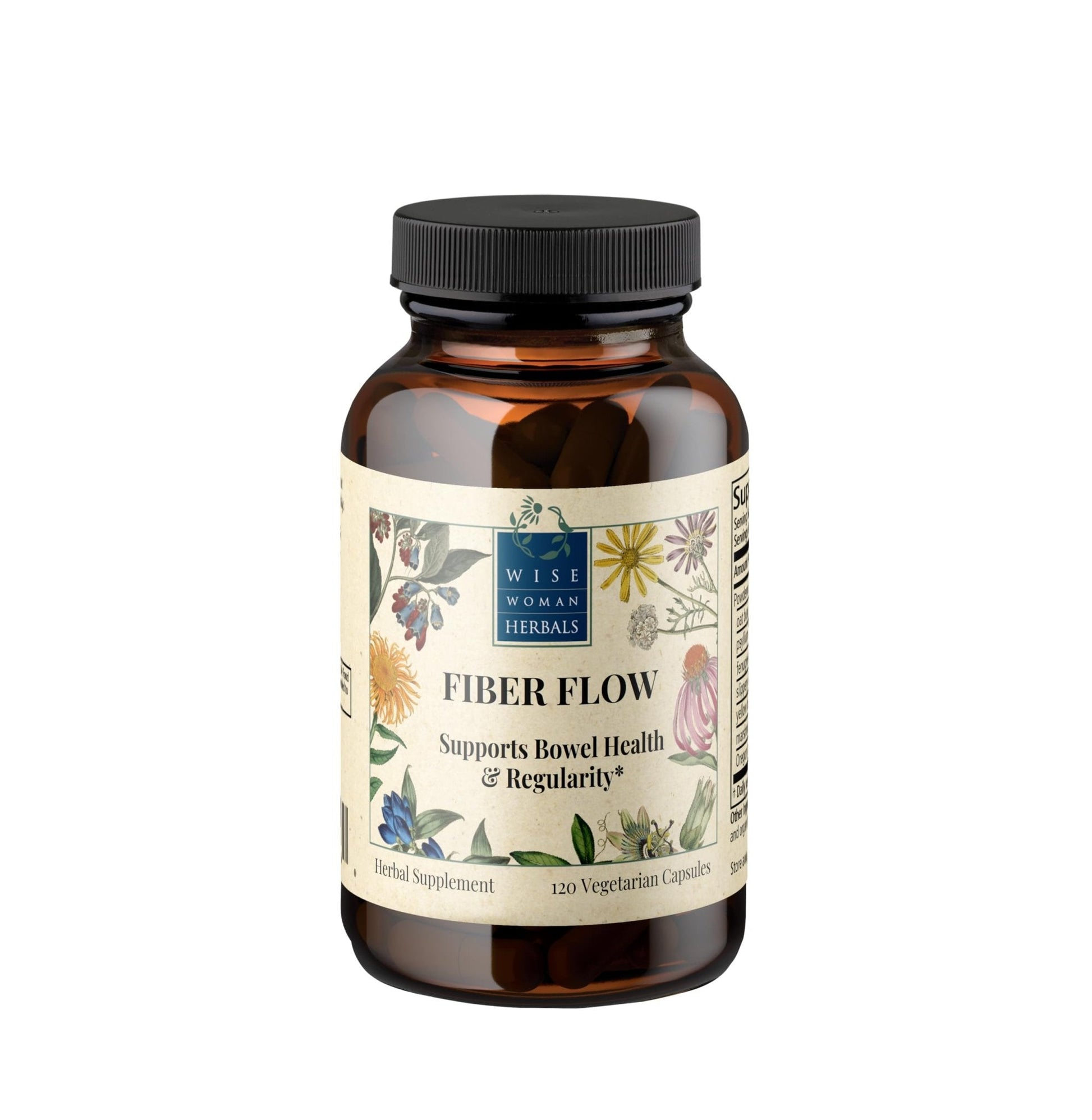 Wise Woman Herbals – Fiber Flow Capsules 120 Count – Supports Healthy Digestive Function, Gut Health, Bowel Health and Regularity - Maple Wellness Supplements