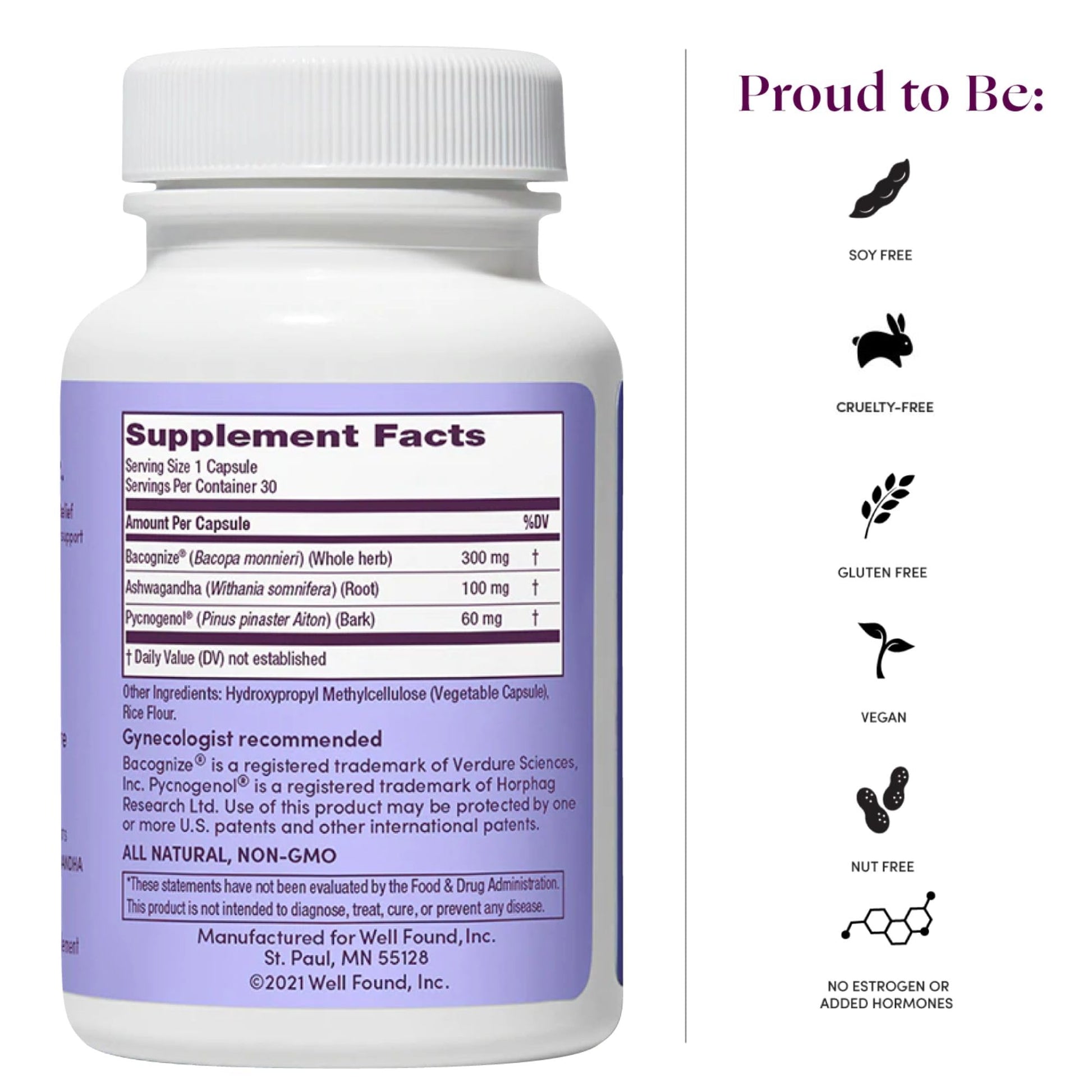 Womaness Menopause Supplements for Women - Hormone Balance for Women Perimenopause and Menopause - Ashwagandha, Pycnogenol and Bacognize for Hot Flashes, Brain Fog and Mood Hormone Free - 30 Capsules - Maple Wellness Supplements