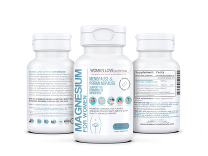 WOMEN LOVE NUTRITION, Magnesium for Women, Menopause & Peromenopause (90 Capsules) - Maple Wellness Supplements