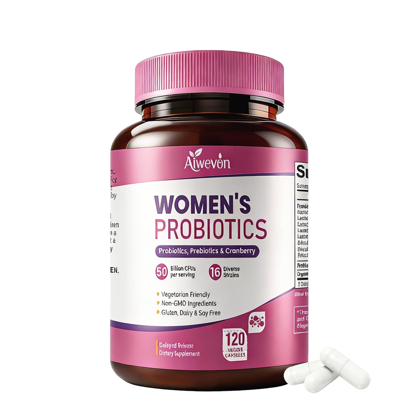 Women Probiotics 50 Billion CFU: Probiotics for Women with Prebiotics & Cranberry, 16 Strain Probiotic Supplement for Digestive Gut Health, Vaginal & Urinary Tract Support - Maple Wellness Supplements