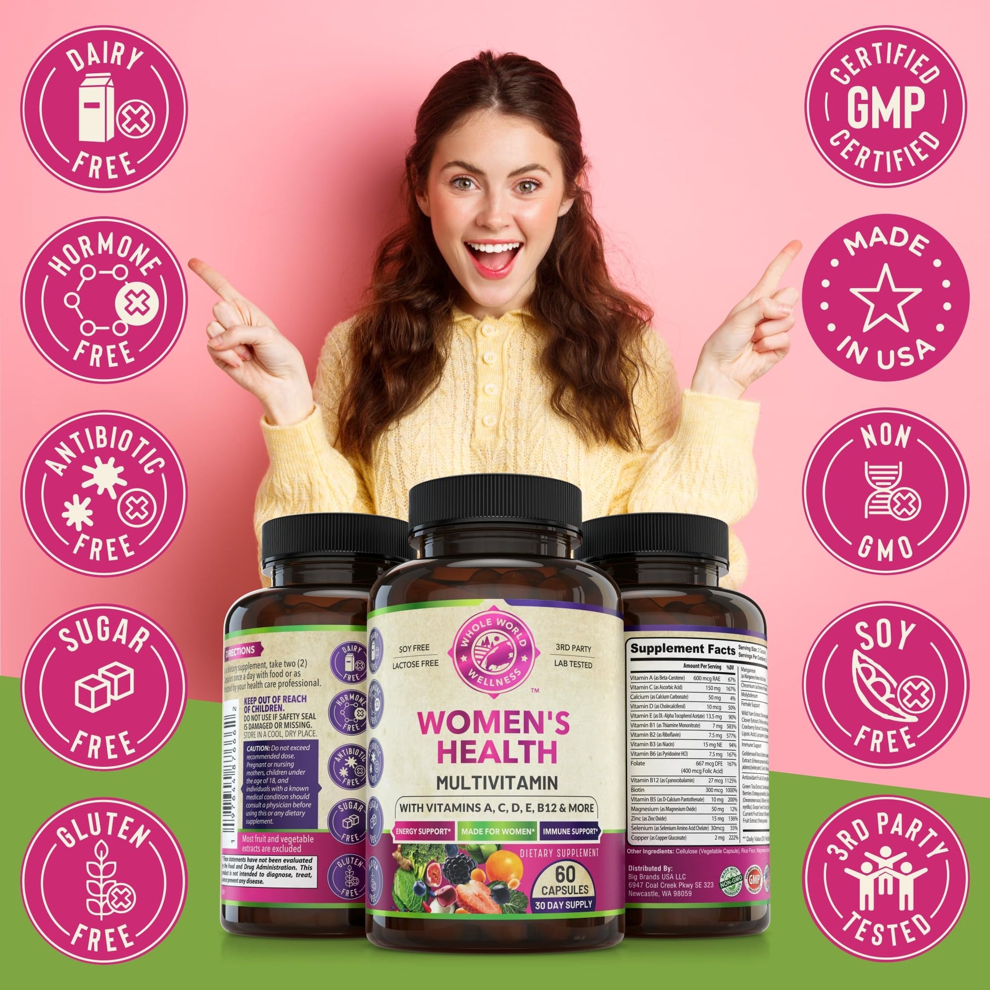 Womens Daily Multivitamins & Mens Daily Multivitamins Bundle (One Bottle Each) - Supports Holistic Wellness, Including Energy & Focus. Multivitamin & Multimineral Blend. Made in The USA. - Maple Wellness Supplements