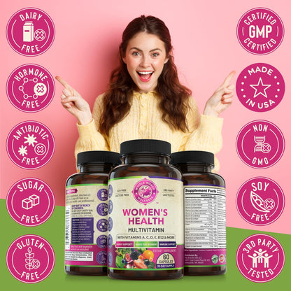 Womens Daily Multivitamins & Mens Daily Multivitamins Bundle (One Bottle Each) - Supports Holistic Wellness, Including Energy & Focus. Multivitamin & Multimineral Blend. Made in The USA. - Maple Wellness Supplements