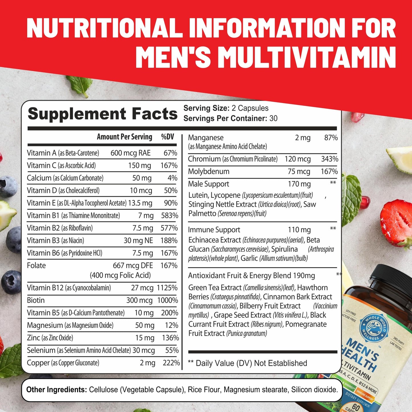 Womens Daily Multivitamins & Mens Daily Multivitamins Bundle (One Bottle Each) - Supports Holistic Wellness, Including Energy & Focus. Multivitamin & Multimineral Blend. Made in The USA. - Maple Wellness Supplements