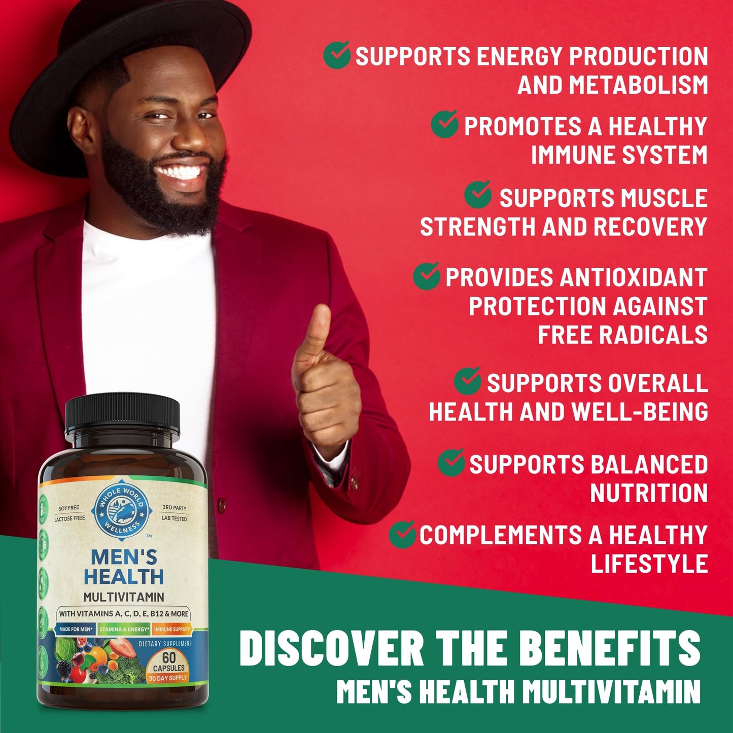 Womens Daily Multivitamins & Mens Daily Multivitamins Bundle (One Bottle Each) - Supports Holistic Wellness, Including Energy & Focus. Multivitamin & Multimineral Blend. Made in The USA. - Maple Wellness Supplements