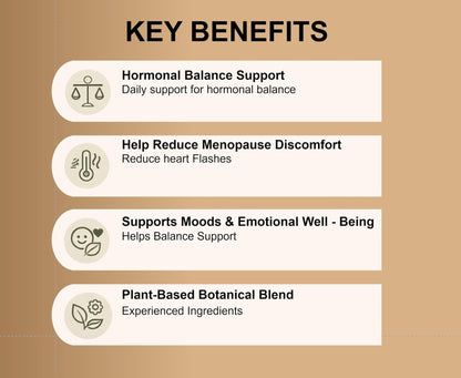 Women’s Hormonal Balance Supplement – Menopause & PMS Support – Mood, Energy & Cycle Regulation – Botanical Formula – 60 Capsules - Maple Wellness Supplements