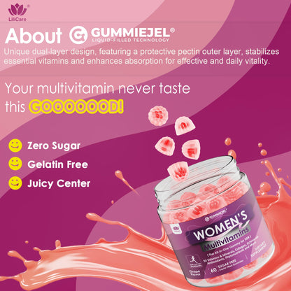 Womens Multivitamin Gummy, Methylated Multivitamin for Women, Biotin, Methylfolate, Iron, Collagen, Vitamins A C D, B Complex, Antioxidants for Women's Daily Support, - Maple Wellness Supplements