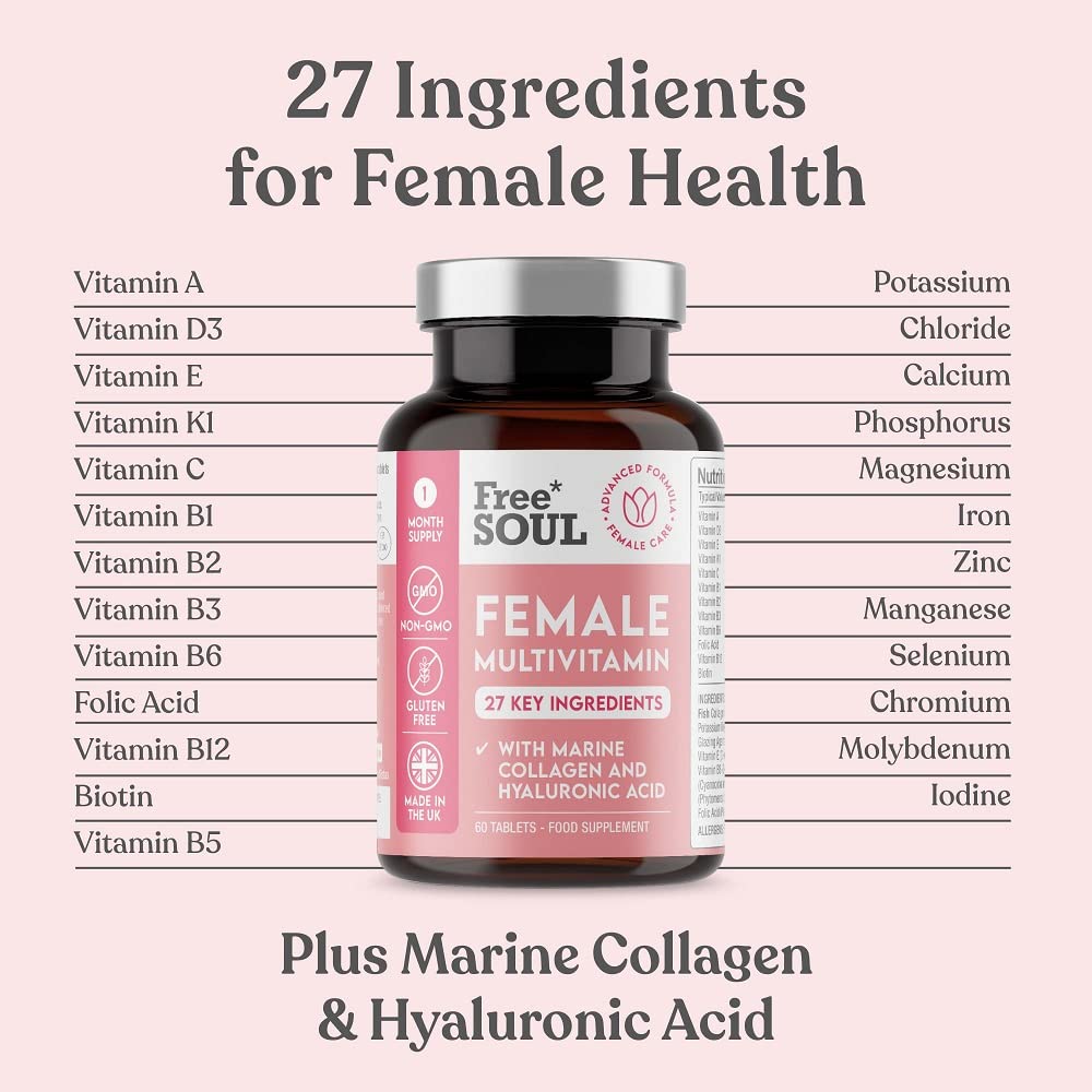 Women's Multivitamins and Minerals with Collagen & Hyaluronic Acid - 27 Essential - Maple Wellness Supplements