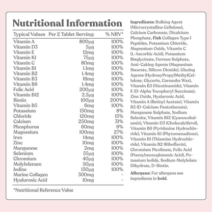 Women's Multivitamins and Minerals with Collagen & Hyaluronic Acid - 27 Essential - Maple Wellness Supplements