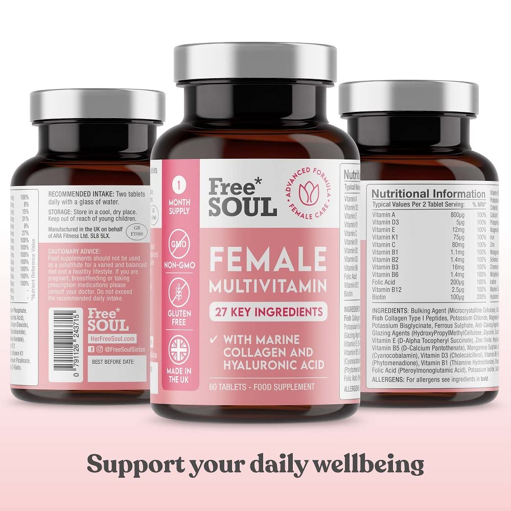 Women's Multivitamins and Minerals with Collagen & Hyaluronic Acid - 27 Essential - Maple Wellness Supplements