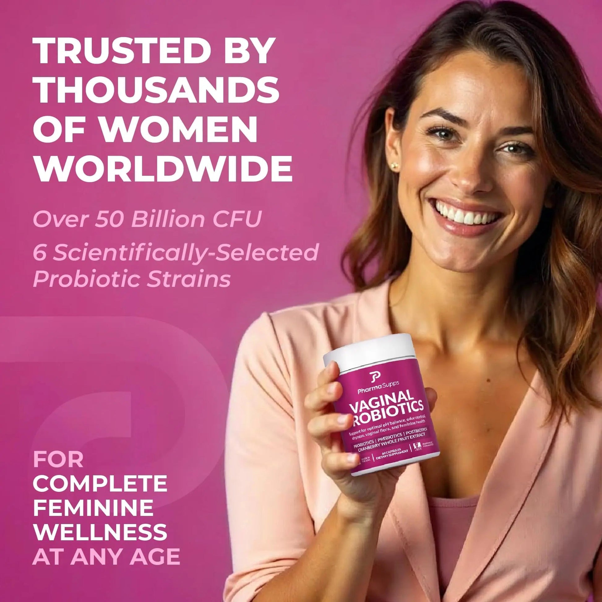 Women’s Probiotic for Vaginal Health | 50 Billion CFU with Probiotics, Prebiotic, Postbiotics & Cranberry for pH Balance, UTI Support, Yeast, Gut Health, Odor, Dryness & Feminine Comfort - Maple Wellness Supplements