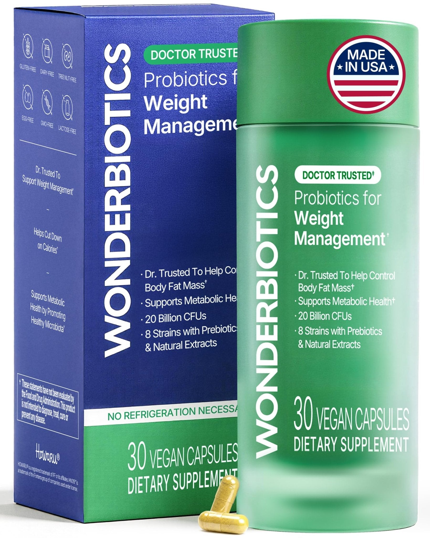 WonderBiotics Weight Management Probiotics for Women - Appetite Suppressant + 8 Clinically Strains - Safe & Natural Loss, Belly Fat, No Side Effects - 30 CT - Maple Wellness Supplements