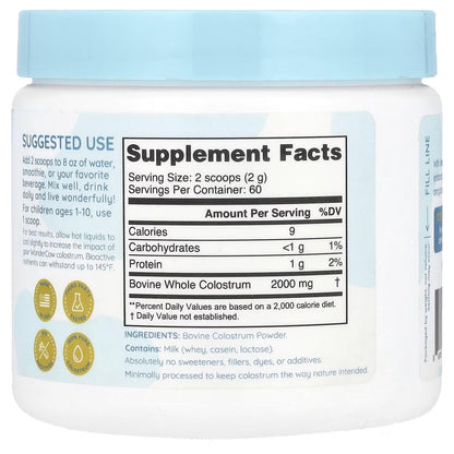 WONDERCOW Colostrum Supplement Powder for Gut Health, Immune Support & Wellness | Natural IgG Pure Whole Bovine Colostrum Superfood - Maple Wellness Supplements