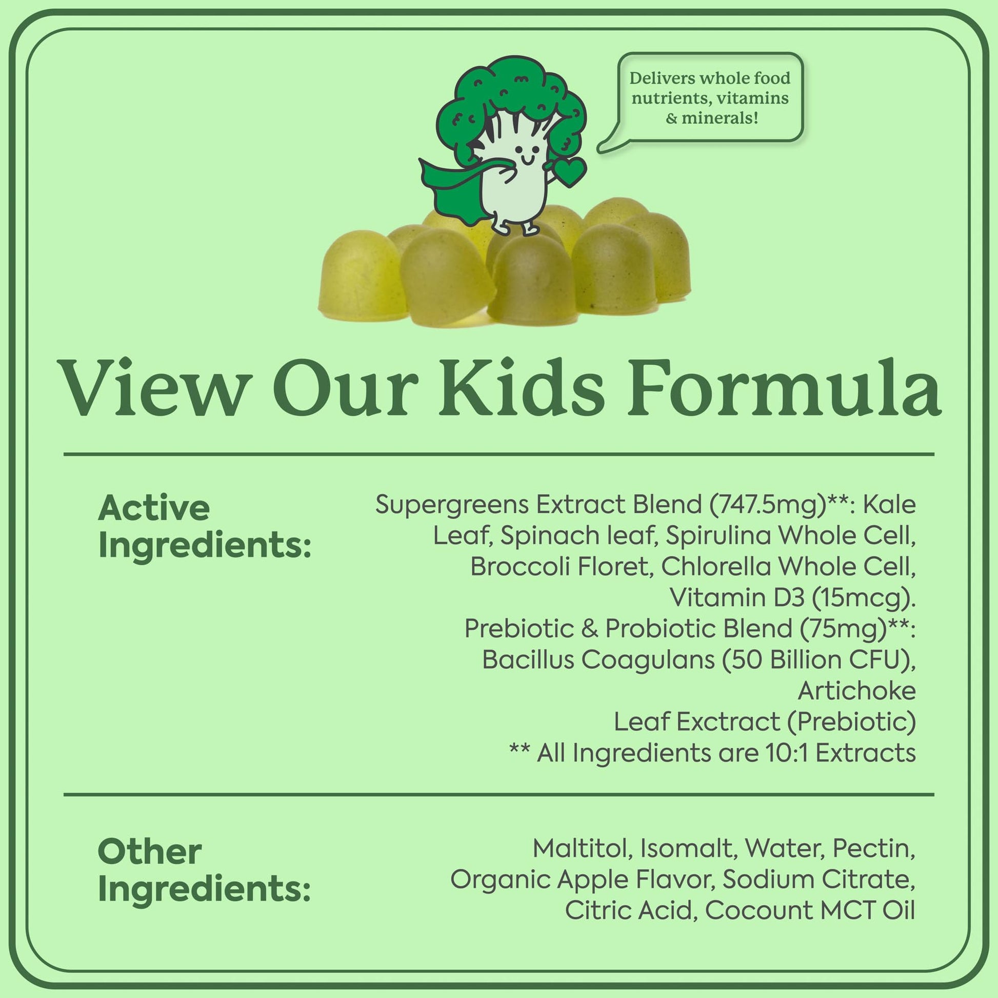 WonderGreens Kids Super Veggie Gummies – Sugar-Free, Allergen-Free Multivitamin for Picky Eaters with Probiotics - Maple Wellness Supplements