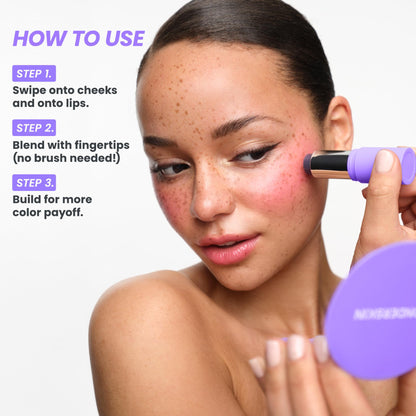 Wonderskin Cream Blush Stick pH-Activated - pHlush Stick Multi-Use, Blush for Cheeks and Lips, Cooling Nourishing Color-Adjusting Makeup - Maple Wellness Supplements