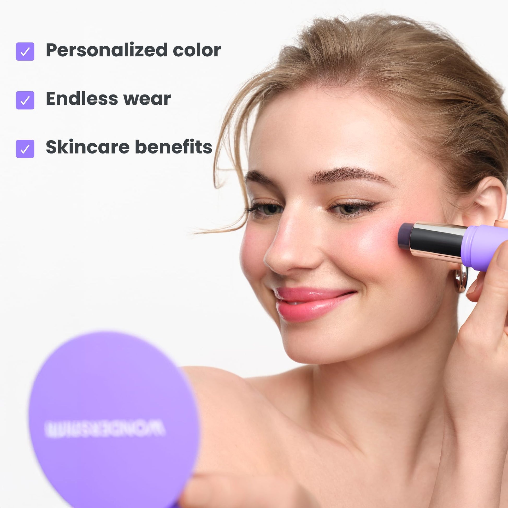 Wonderskin Cream Blush Stick pH-Activated - pHlush Stick Multi-Use, Blush for Cheeks and Lips, Cooling Nourishing Color-Adjusting Makeup - Maple Wellness Supplements