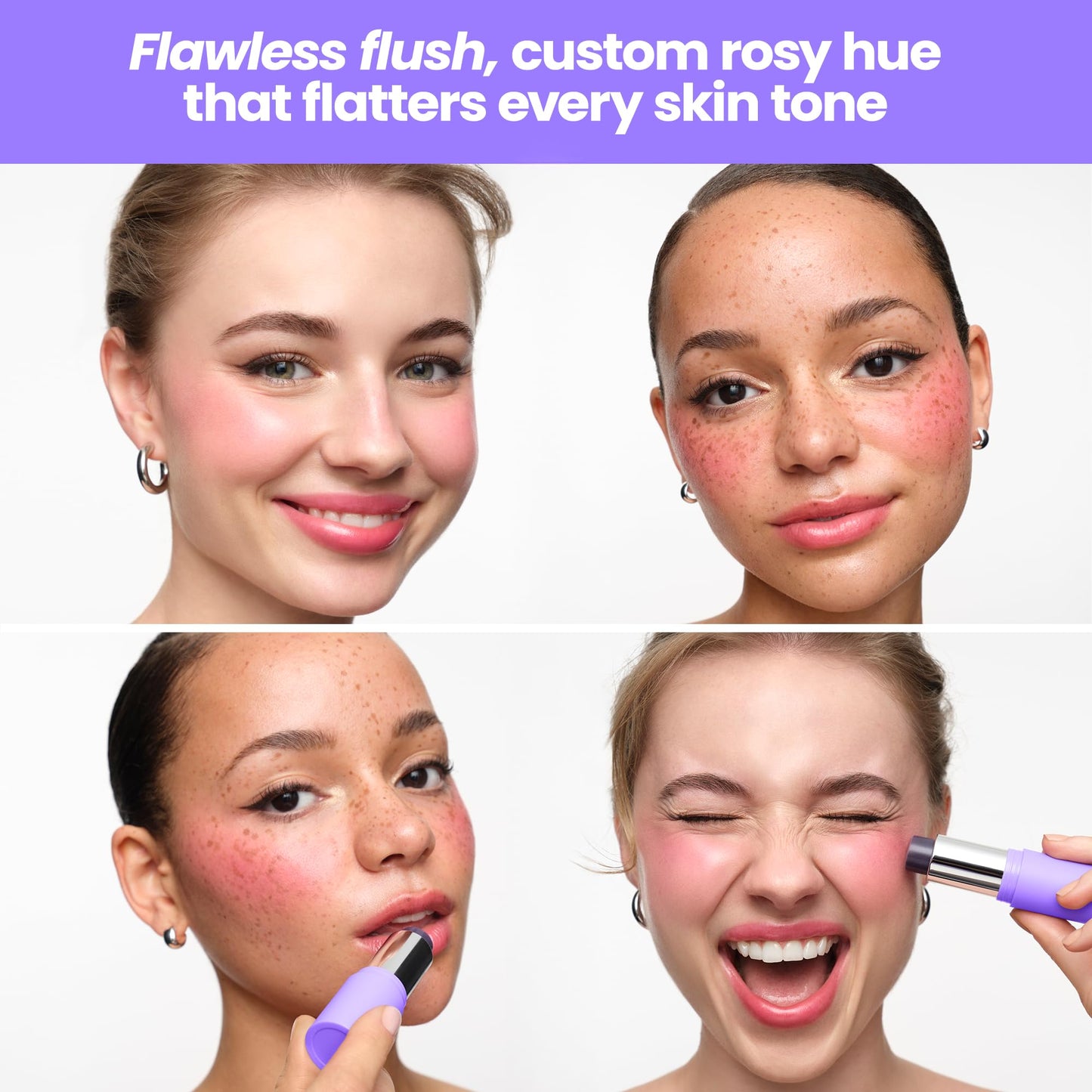 Wonderskin Cream Blush Stick pH-Activated - pHlush Stick Multi-Use, Blush for Cheeks and Lips, Cooling Nourishing Color-Adjusting Makeup - Maple Wellness Supplements