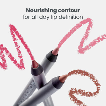 Wonderskin Lipliner Pencil - 360 Contour Lipliner, Long Lasting, Sharpenable, Waterproof and Transfer-Proof Nude Lip Liner Pencil (Rosewood) - Maple Wellness Supplements