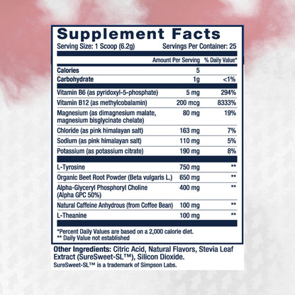 Workweek Edge Focus & Energy Drink Mix Powder – Zero Sugar, 100mg Caffeine + L-Theanine + L-Tyrosine Calm Nootropic Supplement for Steady Focus & Clean Energy – (25 Servings) - Maple Wellness Supplements