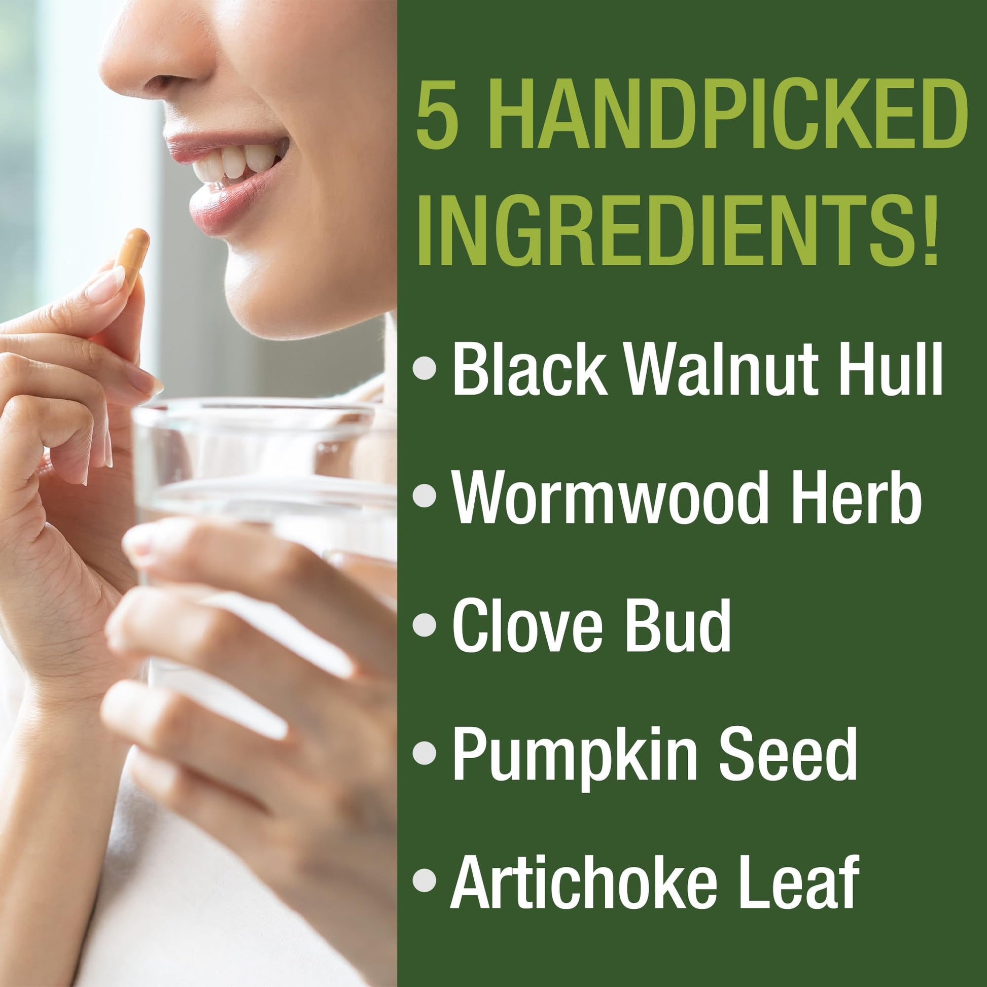 Wormwood Black Walnut Clove Cleanse for Humans. Elimination Detox + Intestinal Support Capsules Supplement for Adults and Kids. Pills with Artichoke and Pumpkin Seed for Additional Benefits - Maple Wellness Supplements