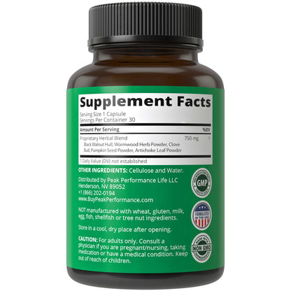 Wormwood Black Walnut Clove Cleanse for Humans. Elimination Detox + Intestinal Support Capsules Supplement for Adults and Kids. Pills with Artichoke and Pumpkin Seed for Additional Benefits - Maple Wellness Supplements