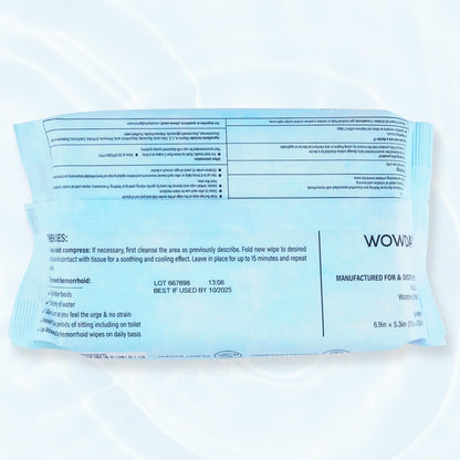 Wowday Flushable Hemorrhoid Wipes | Medicated Witch Hazel Wipes Ph Balanced | 112 Count Natural Fragrance Free Adult Hemorrhoids Witch Hazel Wipe for Butt Itch - Maple Wellness Supplements