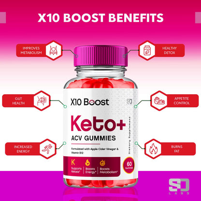 X10 Boost Keto ACV Gummies Advanced Weight Loss, X10 Boost Keto + ACV 1000mg Apple - Maple Wellness Supplements