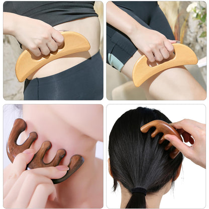 Xokocli 7-in-1 Wood Therapy Massage Tools Lymphatic Drainage Massager for Muscle Pain Relief | Maderoterapia Kit Body Sculpting Tools for Anti-Cellulite, Body Shaping - Maple Wellness Supplements