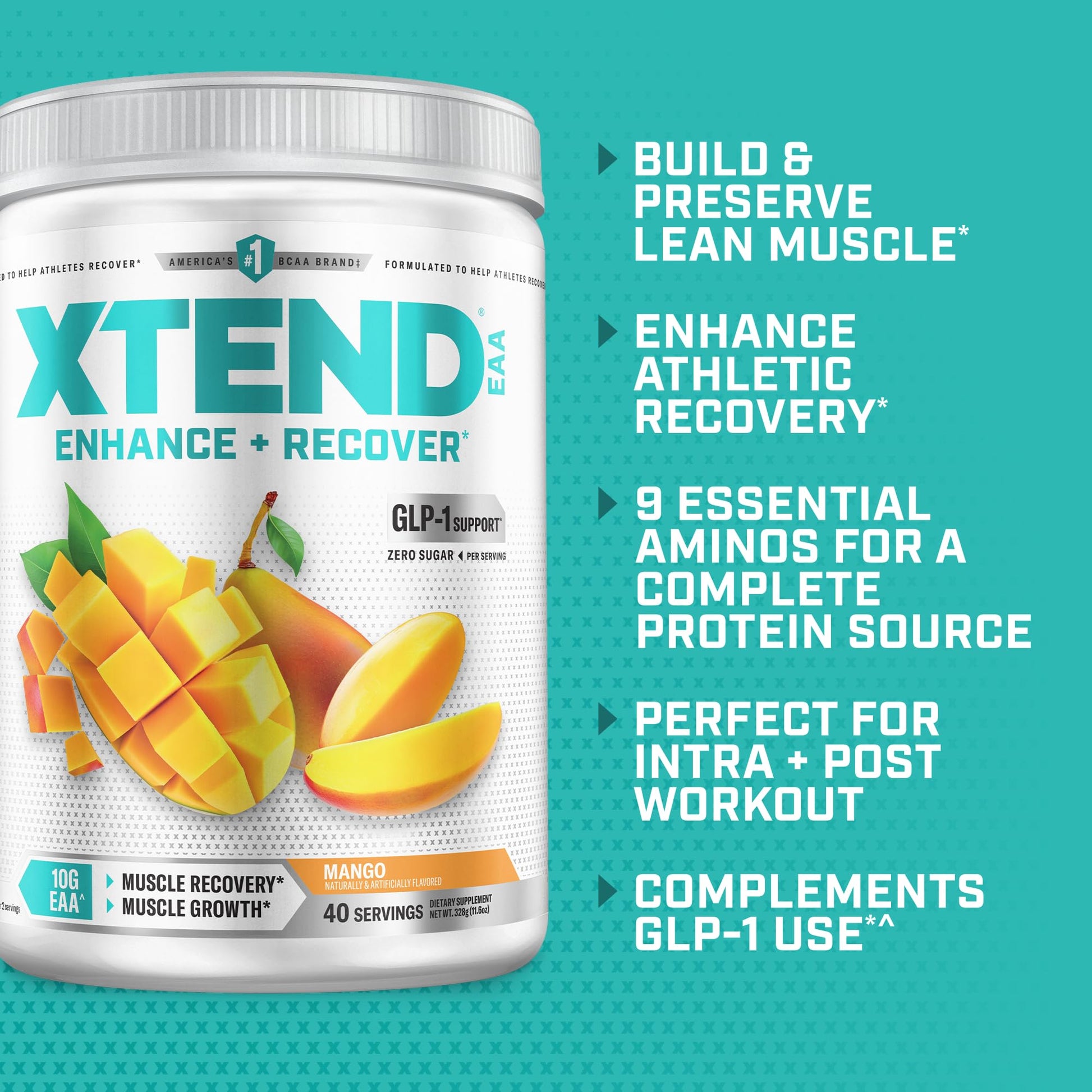 Xtend EAA + BCAA Powder for Muscle Recovery & Lean Muscle Growth, 9 Essential Amino Acids for Intra Workout or Post Workout Recovery - Maple Wellness Supplements