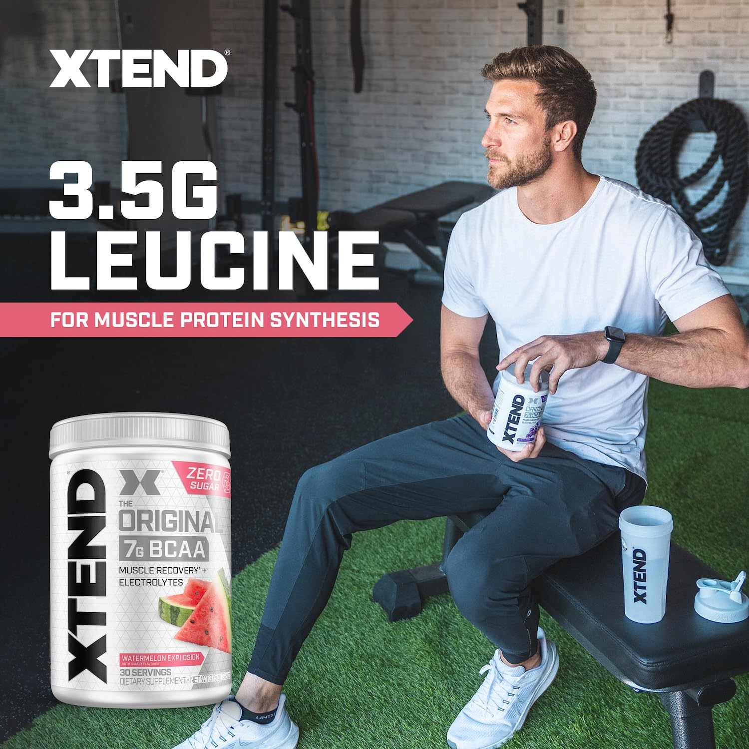 Xtend Original BCAA Powder, 7g BCAAs and 2.5g L-Glutamine for Muscle Recovery Hydration and Lean Muscle, Sugar Free Intra and Post Workout Drink with Electrolytes - Maple Wellness Supplements